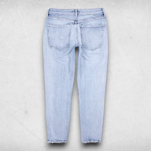 AGOLDE Jeans Women 29 Blue Sophie Crop Raw Chewed Hem Distressed Casual Grunge - Picture 3 of 11